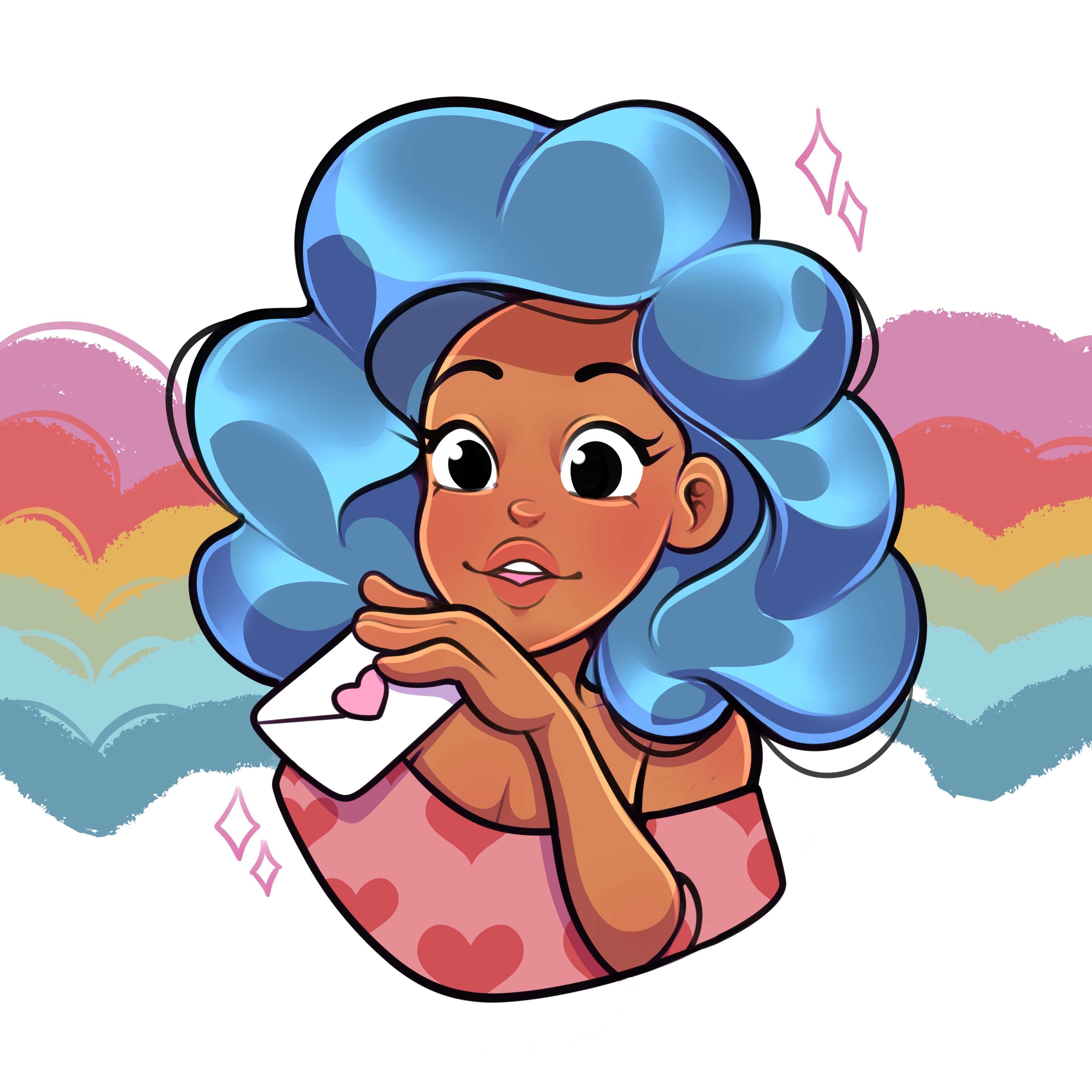 Blue Hair Love Letter