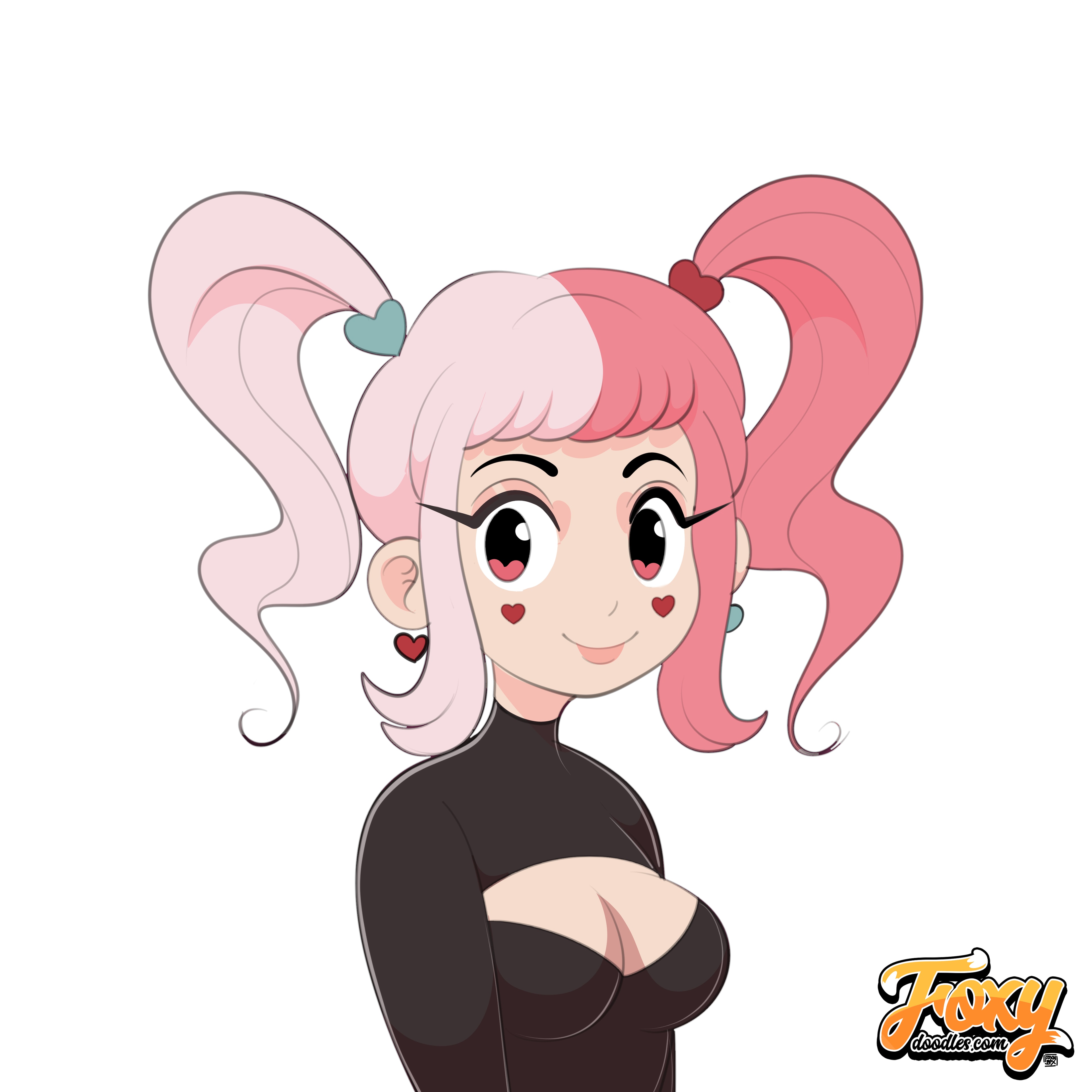 Pink Pigtails — Heart Girl
